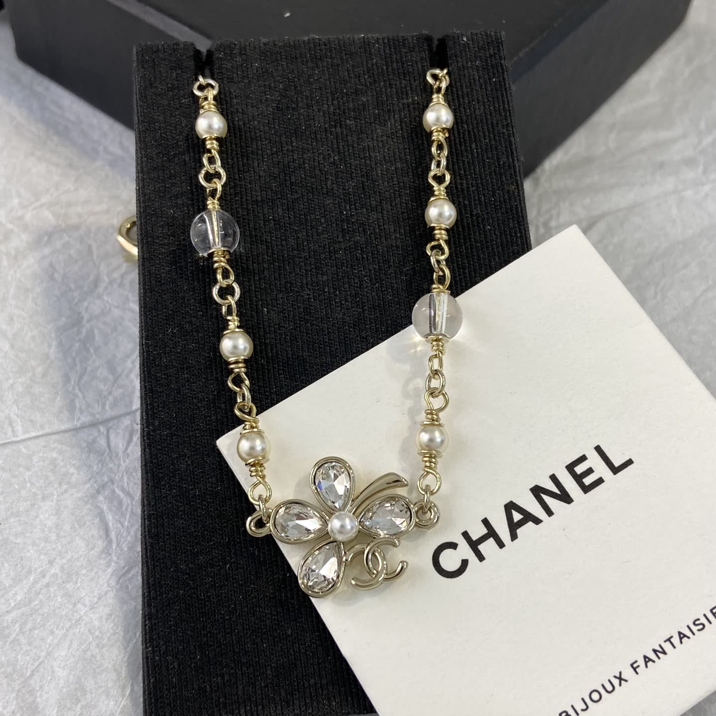 Chanel Crystal Flower Necklace Chanel Crystal Flower Necklace